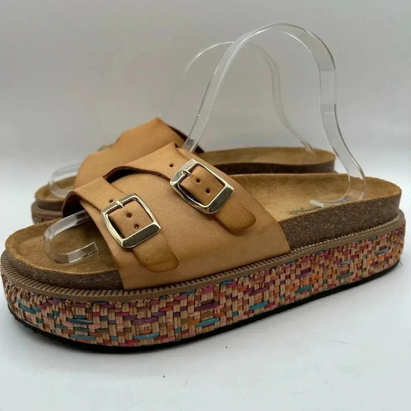 Free People Caravelle Cork Footbed Leather Platform Sandal Boho Size 9.5 - Picture 6 of 11
